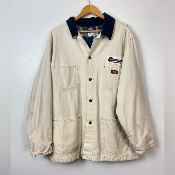 VINTAGE DICKIES BLANET LINED CANVAS WORK CHORE PAINTERS JACKET STREETWEAR MENS - Picture 1 of 14